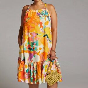 Anthropologie Daily PractIce Frida Halter Dress Floral